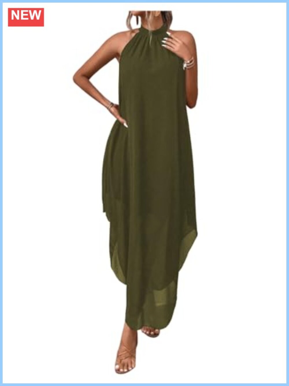 Verdusa Women's Formal Halter Chiffon Maxi Dress Wedding Guest